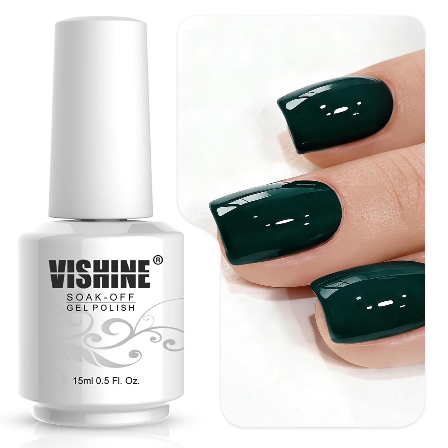 Vishine Soak-Off UV LED Gel Polish Nail Art Manicure Lacquer Dark Syan(086)