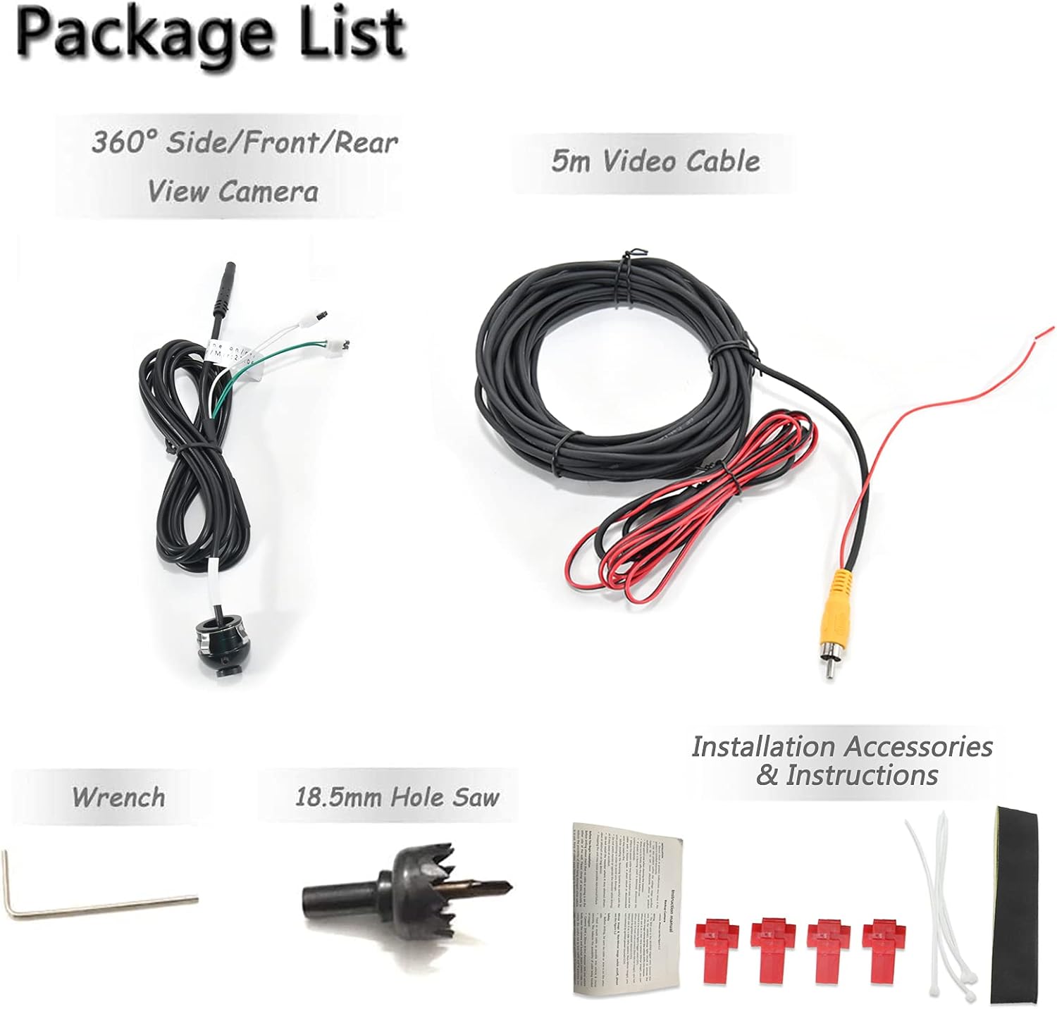 Blасk Frіdау 🔥 EWAY Mini Universal 360° Backup Rear Front Side View Car Camera Rotatable Mirror Flush-Mount AutoSafety Parking Reversing Cameras Metal Body