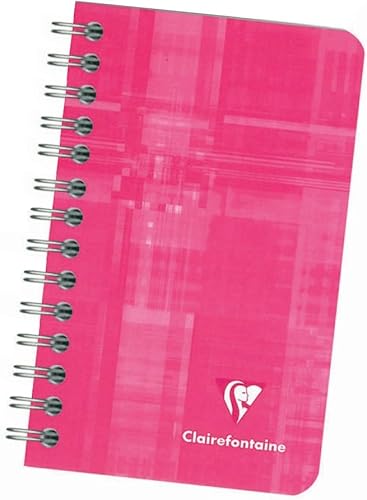 Clairefontaine Cuaderno encuadernado con alambre, 50 hojas a rayas, 3 x 4 34, se vende individualmente (colores de cubierta surtidos elegidos al