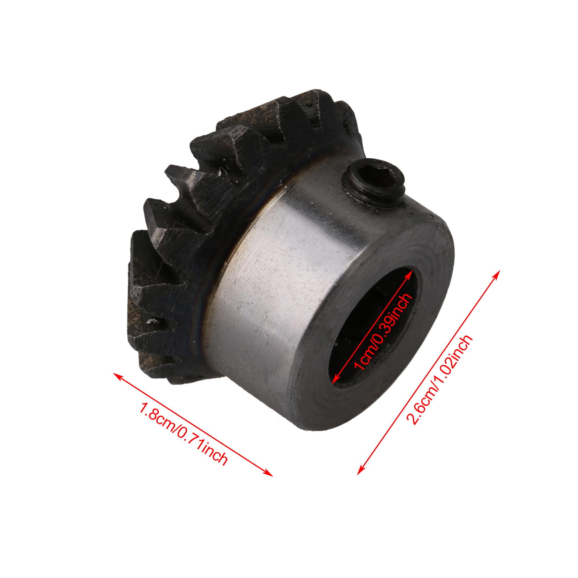 Yibuy Lot de 2 roues dentées biseautées 16 dents 1,5 module 10 mm de diamètre - Argenté/noir
