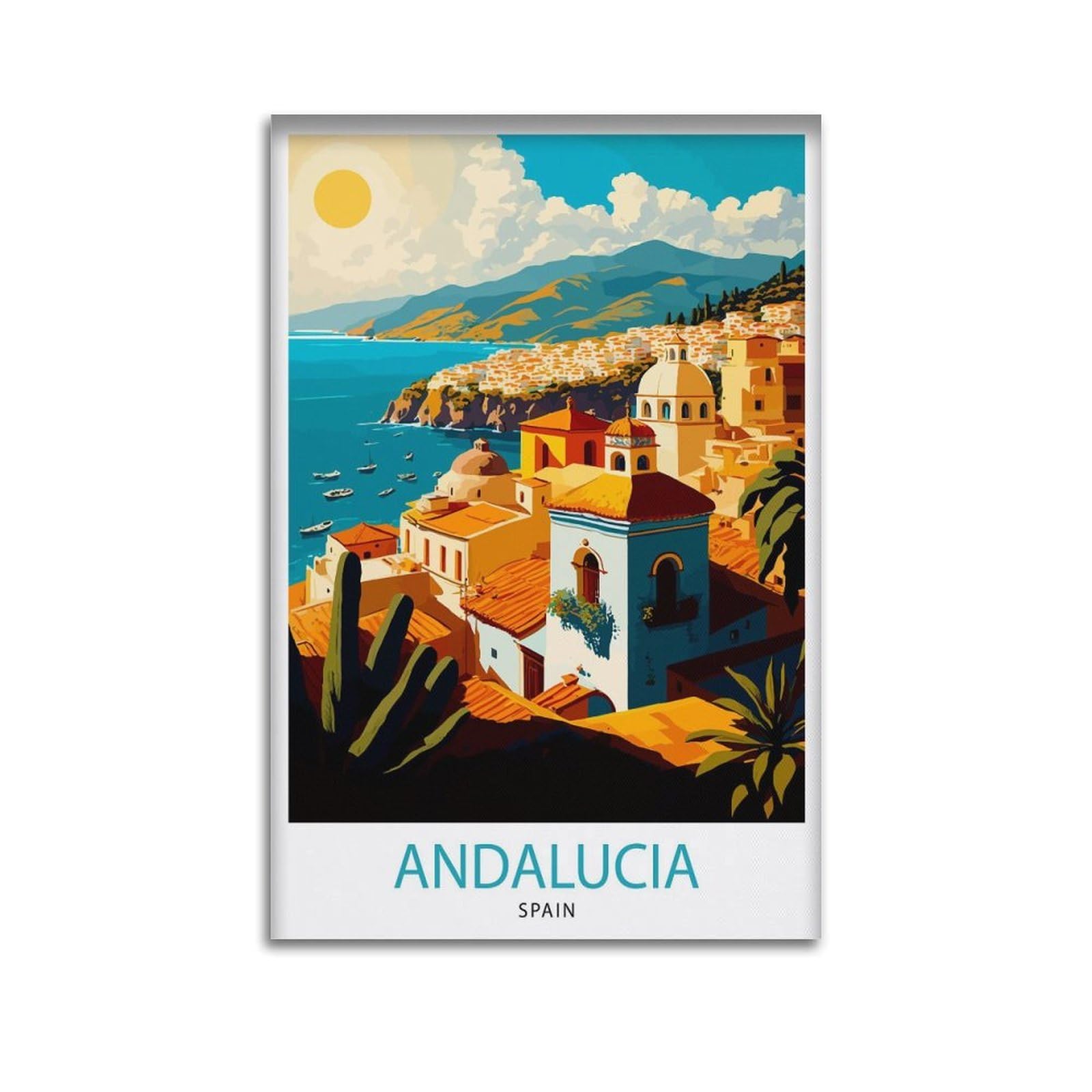 xiaoxiaoshen Andalucia Spain Travel Spanish Landscape Home Canvas Poster Wall Art Prints Room Aesthetic Murals Bedroom And Living Decorations 20x30inch(50x75cm)