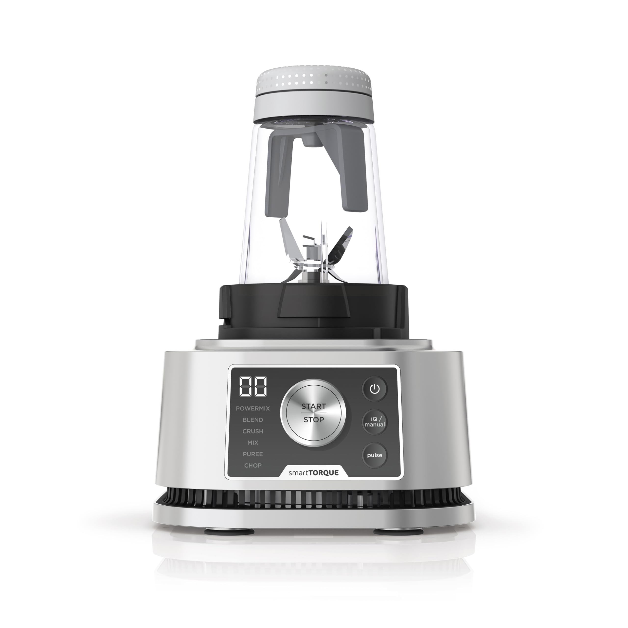 Ninja Foodi Power Nutri Mixer Smoothie Maker 3-in-1, dicke Aufstriche & gefrorene Getränke, Automatikprogramme, 2,1L Krug, 700ml Becher & 400ml Schüssel mit Power-Rührer, 1200W, Silber CB350EU