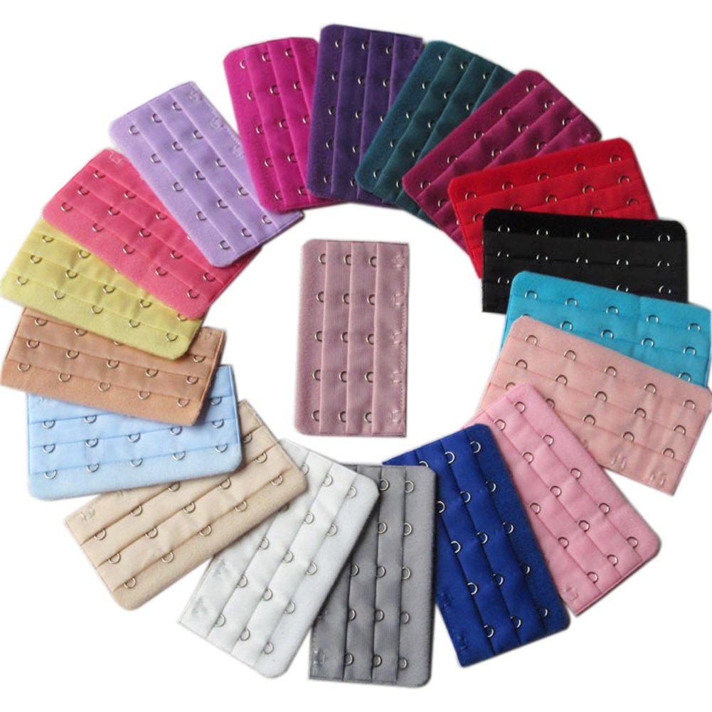 hustar 20 Pcs Elastic 4 Or 5 Hook Bra Strap Extenders Bra Extension for Women 5 Hooks-picture-29