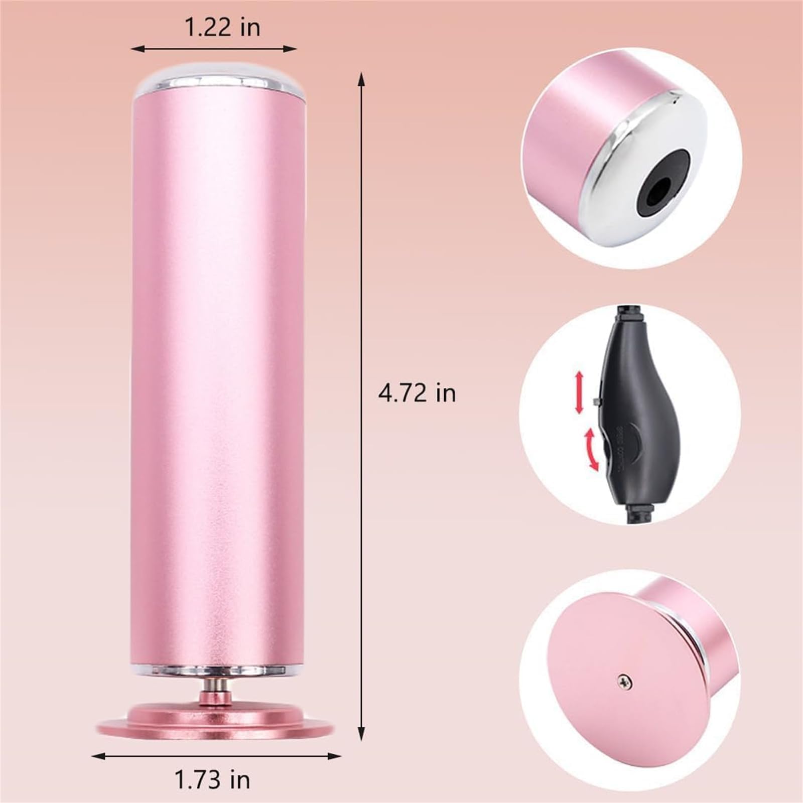 Removedor eléctrico de callos para pies, removedor de callos en los pies, removedor de callos en los pies, removedor de callos eléctrico portátil, varita suave con 60 almohadillas de lijado, rosa