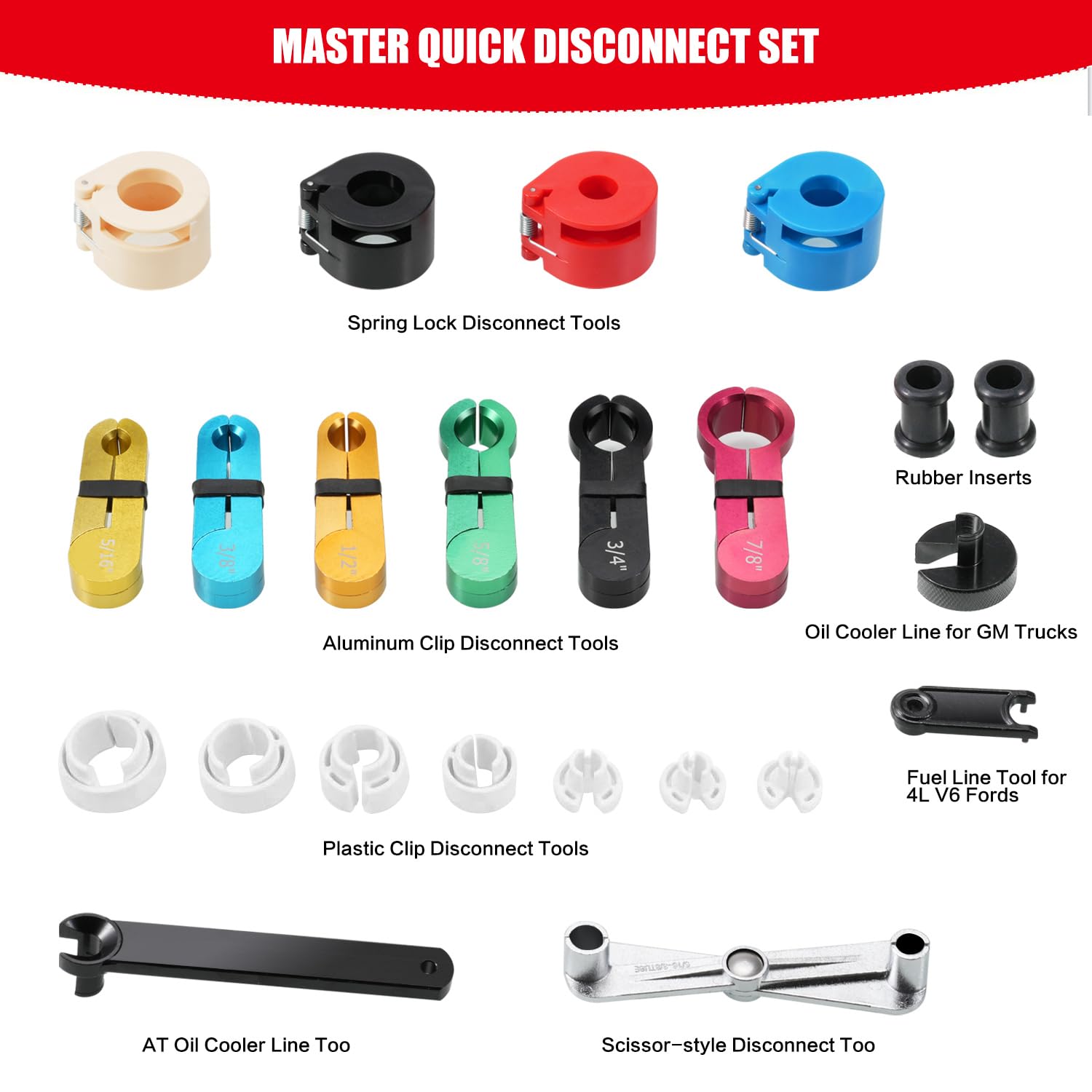 drado 22 Pezzi Set di Strumenti di Disconnessione della Linea del Carburante per Auto Aria Condizionata Kit di Strumenti di Disconnessione per la Rimozione della Linea di Trasmissione del Carburante