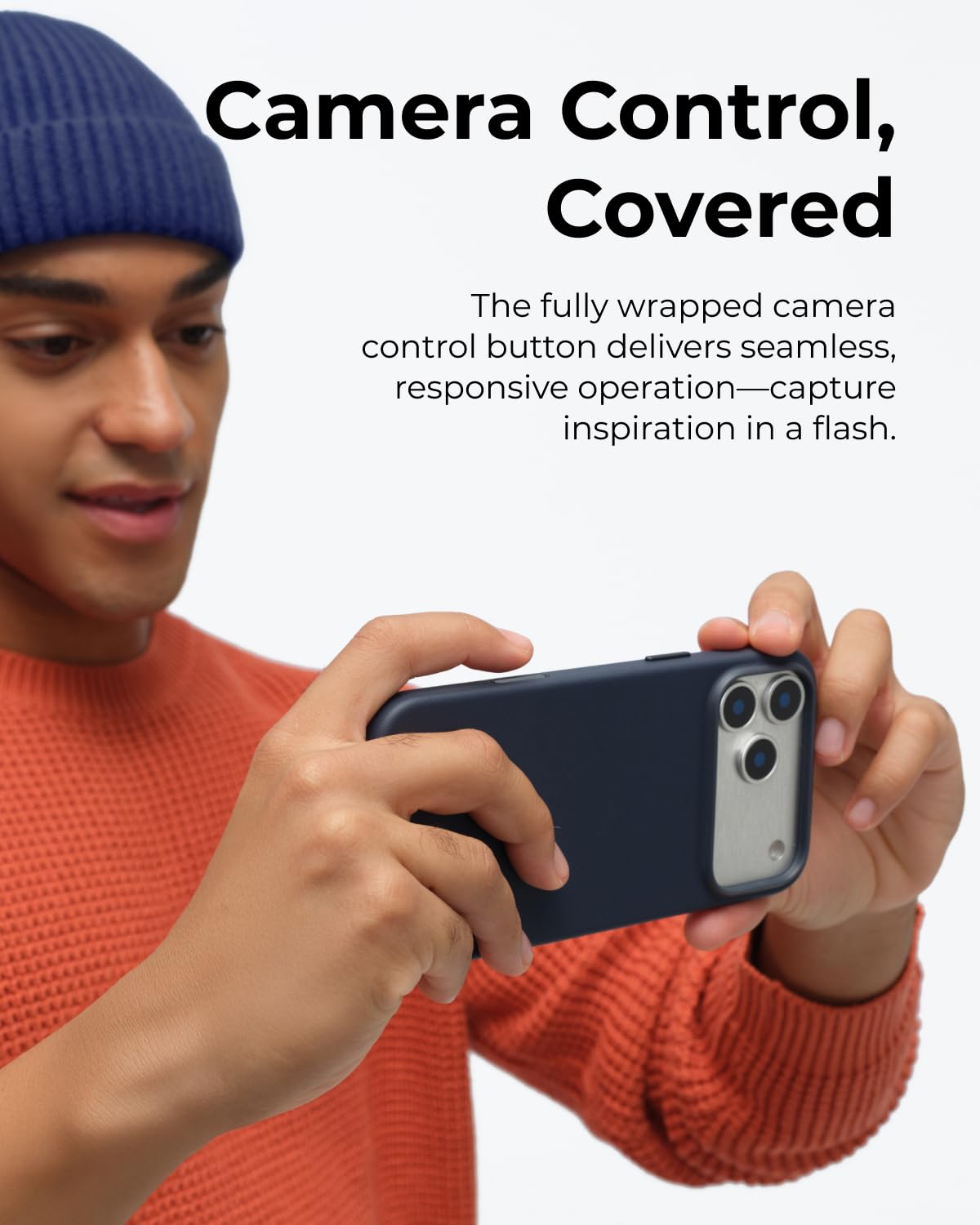 MOFT MOVAS wegańskie etui na telefon iPhone 17 Pro, etui skórzane, magnetyczne etui, miękkie uderzenia, zachowanie koloru, odporne na plamy, łatwe do czyszczenia, granatowe