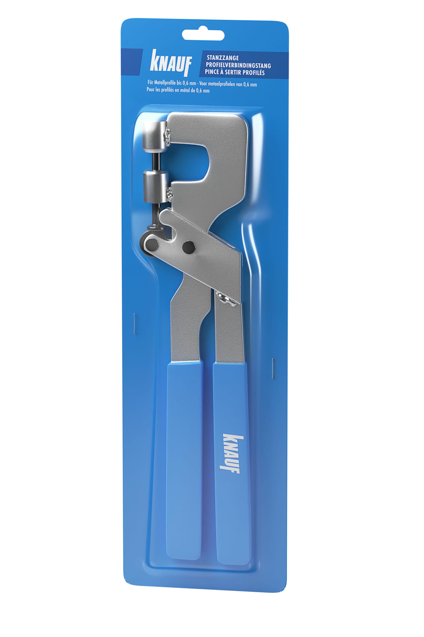Knauf Punzonatrice per metallo – Pinze per crimpare profili metallici con timbro sostituibile, pinza crimpatrice con tappo tra le maniglie