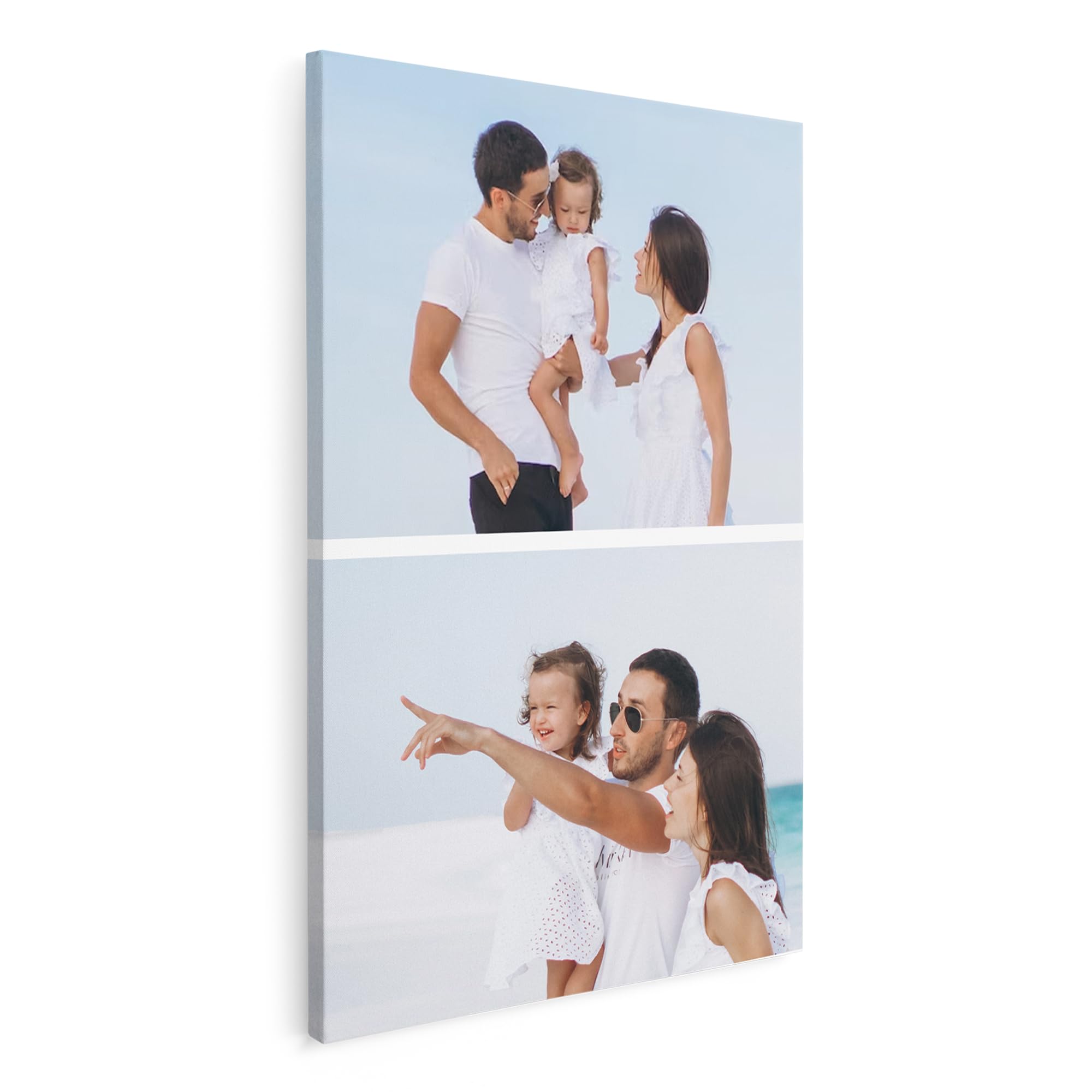 Print Maniacs Men's Portrait 2 Photo Personalised Canvas With Photo - Customised Gifts For & Dads