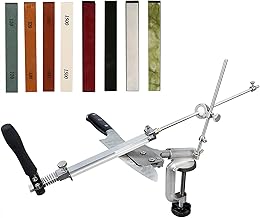Professional Fixed-Angle Knife Sharpener, TWSOUL Stainless Steel Knife Sharpening System Set with 360° Flip Design, Chef's Choice Knives Sharpener for Home & Kitchen (8 Whetstones)