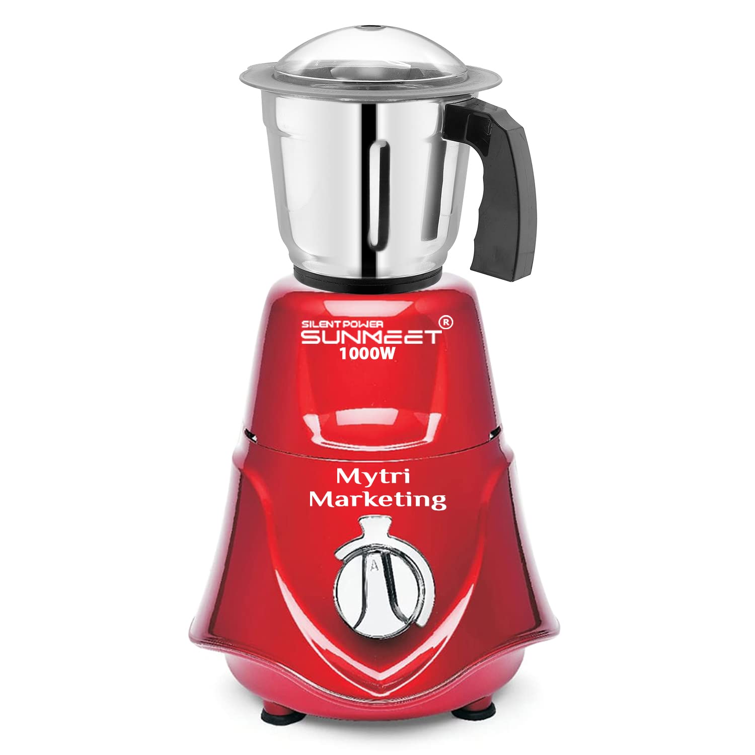 SilentPowerSunmeet 1000-watts Rocket Mixer Grinder with Stainless Steel Medium Jar (700 ML) MAA342, Red