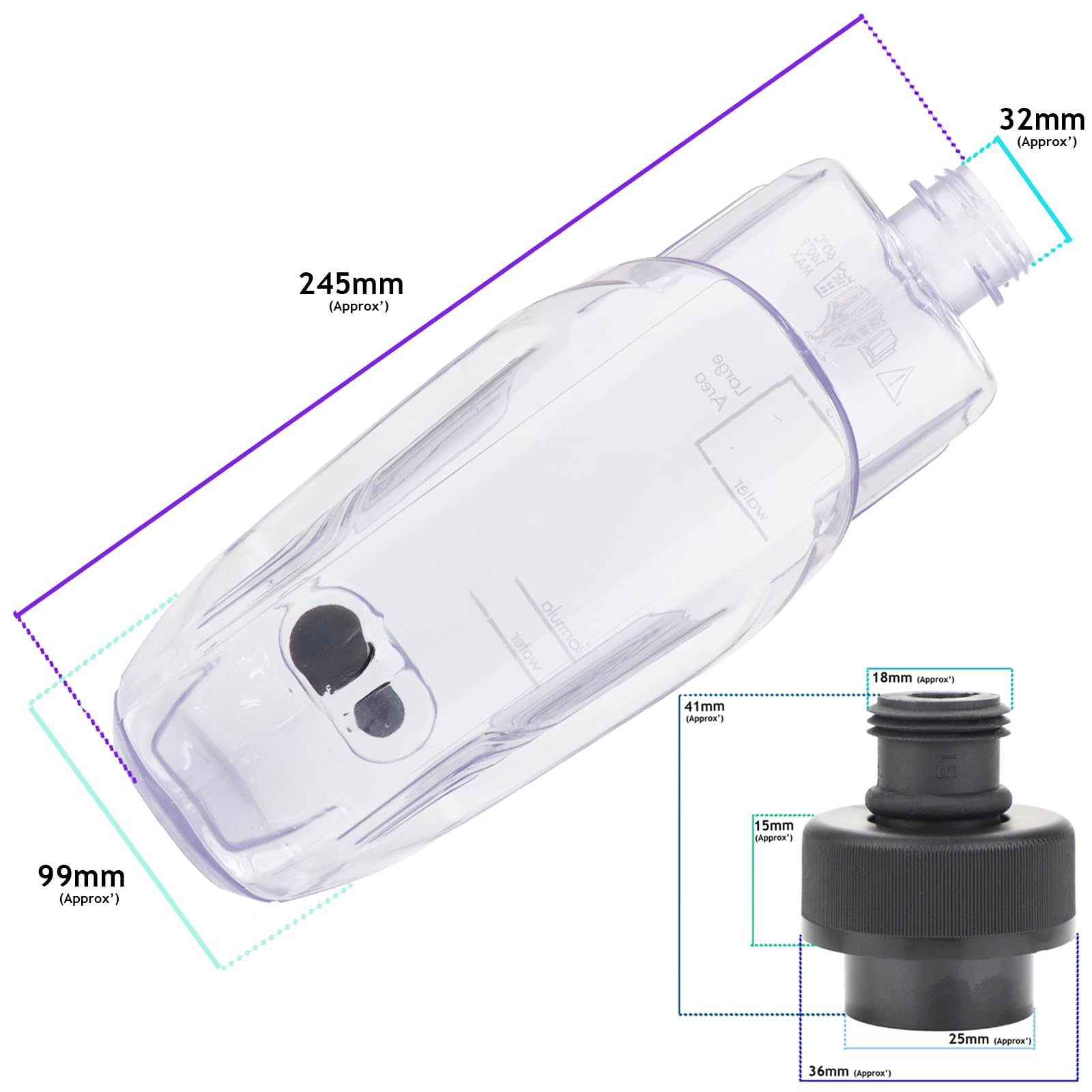 SPARES2GO Serbatoio dell'Acqua Pulita e Tappo della valvola per Bissell CrossWave Pet PRO 2224E 2225N 1614237