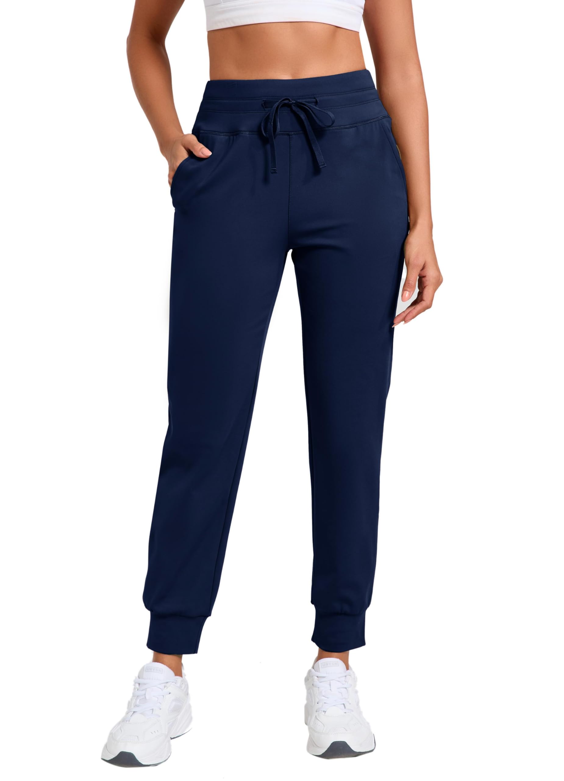 Oyamiki Jogginghose Damen Lang Sporthose Hoher Taille Fleece Hosen Elastisch Thermohose Bequeme Warme Freizeithose Sweathose Joggpants mit Taschen