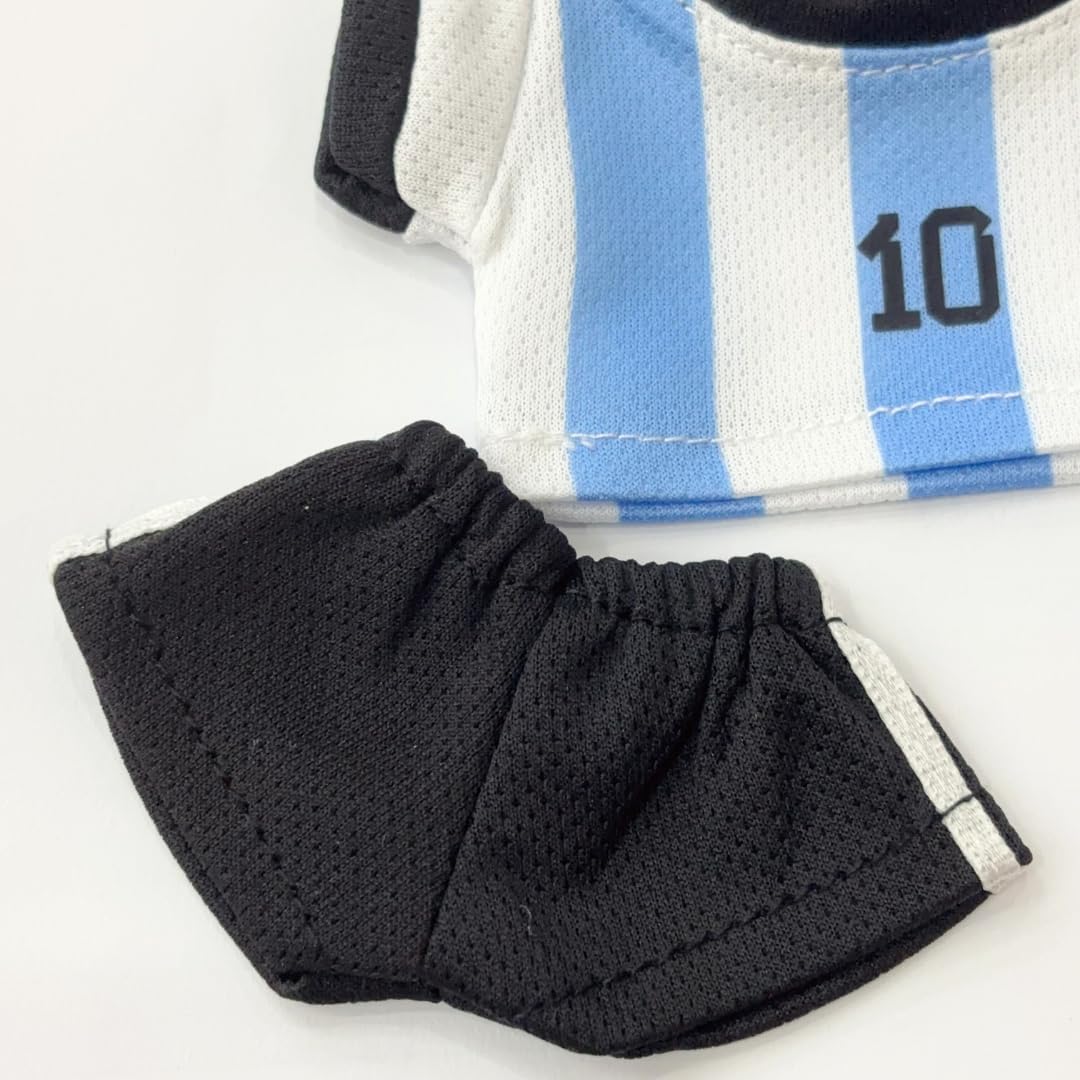 Sporty Jersey Outfit Set for 17cm Collector Doll, 17cm Doll Soccer Outfit - Football Kit with Jersey & Shorts for 1st/2nd/3rd Gen, Sporty Costume for Blind Box Collection (Blue)