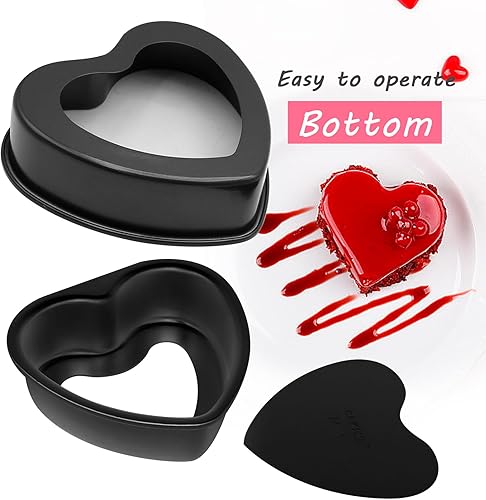 Miniatura 4 de Molde antiadherente en forma de corazón de 8 pulgadas, molde de aluminio para tartas, herramienta de molde para hornear para bodas, fiestas de