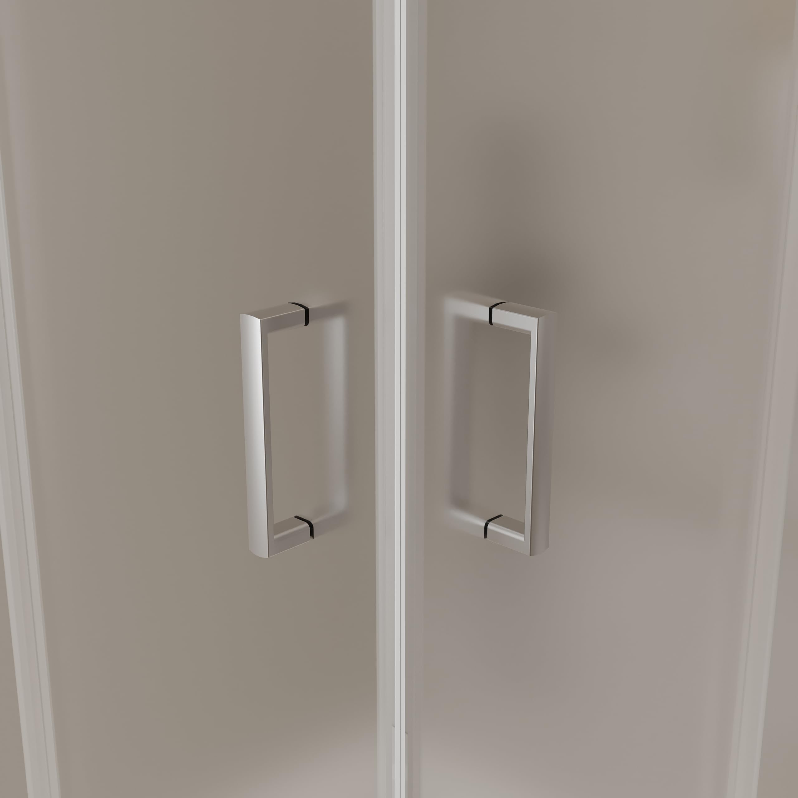 Box Doccia NORTH Angolare, Vetro Temperato 6mm, Opaco Frosted, Porte Scorrevoli, Profili in Alluminio (80x80)