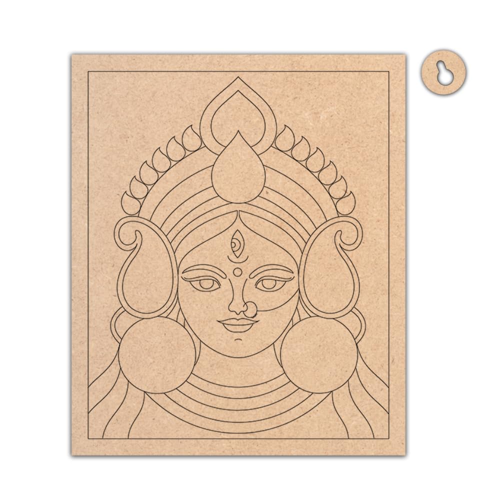 Maa Durga | Pre Marked MDF Canvas for DIY Painting | 12x10 Inch | Ready-to-Paint Art & Craft Activity for Kids & Adults | Perfect for Gifting & Home Decor-image-25