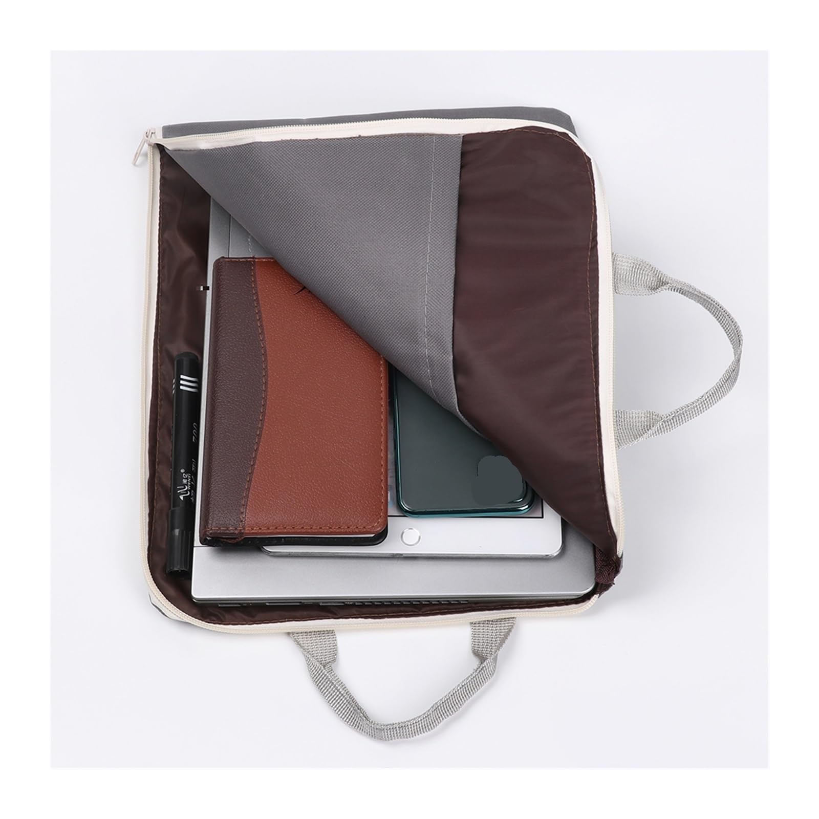 6pcs File Folder Large Canvas Zipper Multifunctional A4 Document Bag Business Briefcase Organizer Stationery Per Scrivania