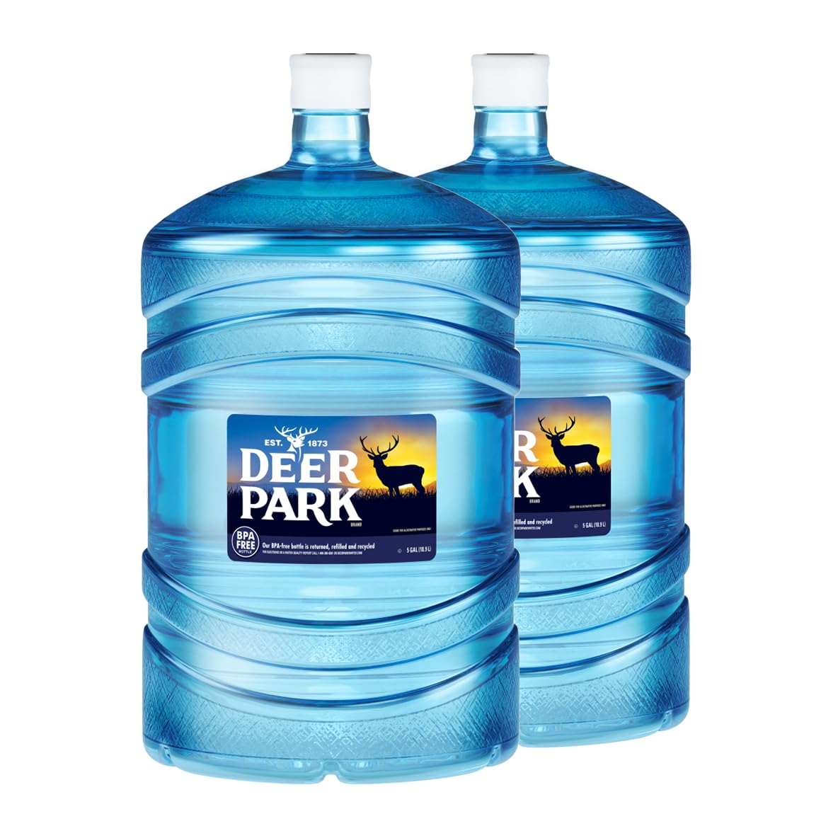 Deer Park Natural Spring Water - Two Bottle Bundle (5-Gallons each bottle)