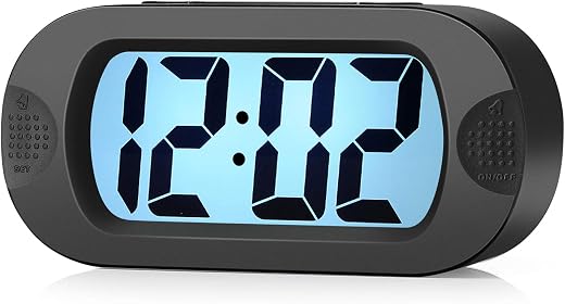 Plumeet Kids Alarm Clock Large Digital LCD Travel Alarm Clocks with Snooze and Night Light Ascending Sound Plumeet Kids Alarm Clock Large Digital LCD Travel Alarm Clocks with Snooze and Night Light - Ascending Sound and Handheld Size - Best Gift for Kids (Black)