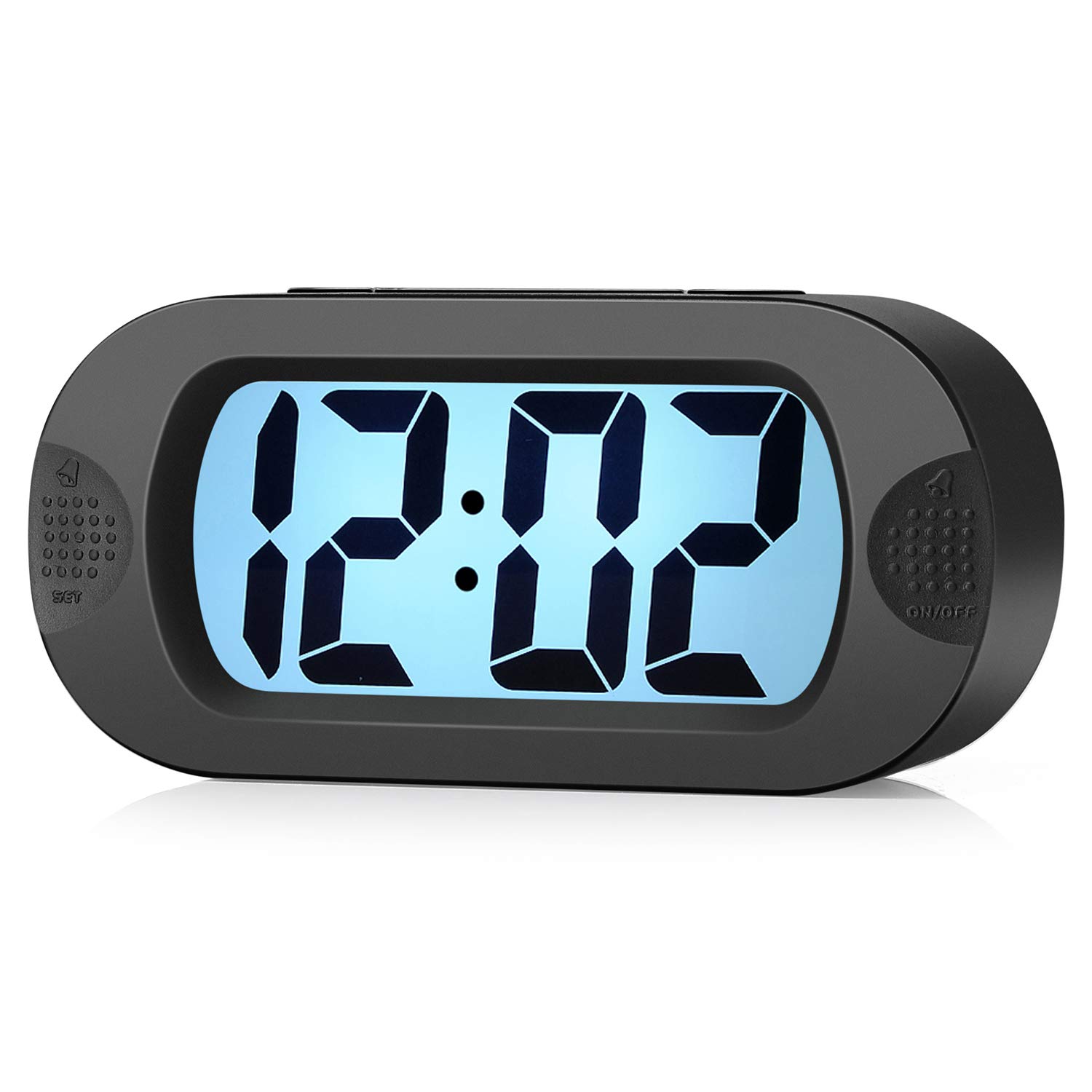 Plumeet Kids Alarm Clock Large Digital LCD Travel Alarm Clocks with Snooze and Night Light - Ascending Sound