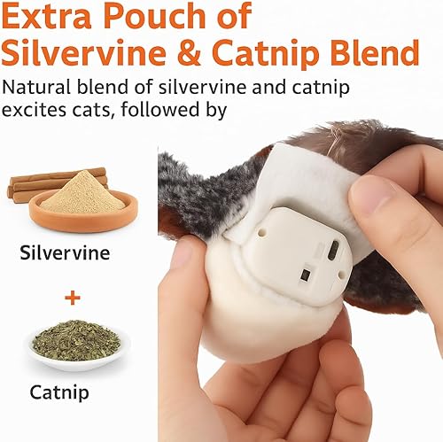 Miniatura 4 de Juguete de pájaro volador para gatos (no un pájaro volador)  Juguete interactivo para gatos de interior, recargable por USB con plumas reales,