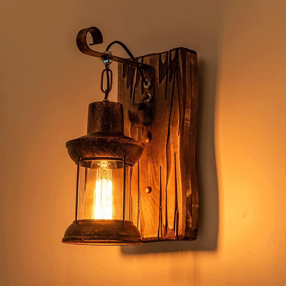 Lampada da Parete a Cherosene con Lanterna in Vetro Lampada da Parete Illuminazione Industriale a Parete for Scale, Camera da Letto, corridoio, Cantina, caffè