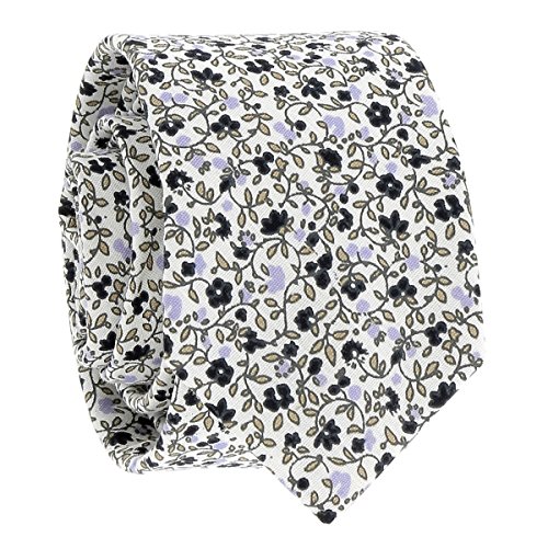 Cravate, Noeud Papillon et Pochette Costume Liberty Parme Fleurs (Cravate)