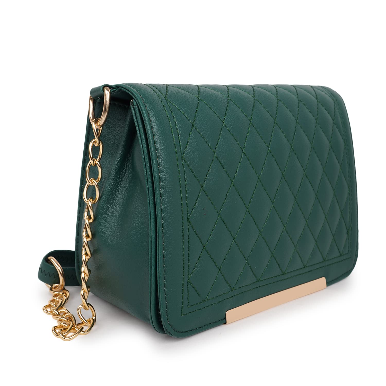 SPOTIC Vegan Leather Stylish Unique Design Trendy Classy Look Fancy Gold Chain Strap Crossbody Hobo Sling Bag For Women (B0BGMM982B) Amazon Price History, Amazon Price Tracker