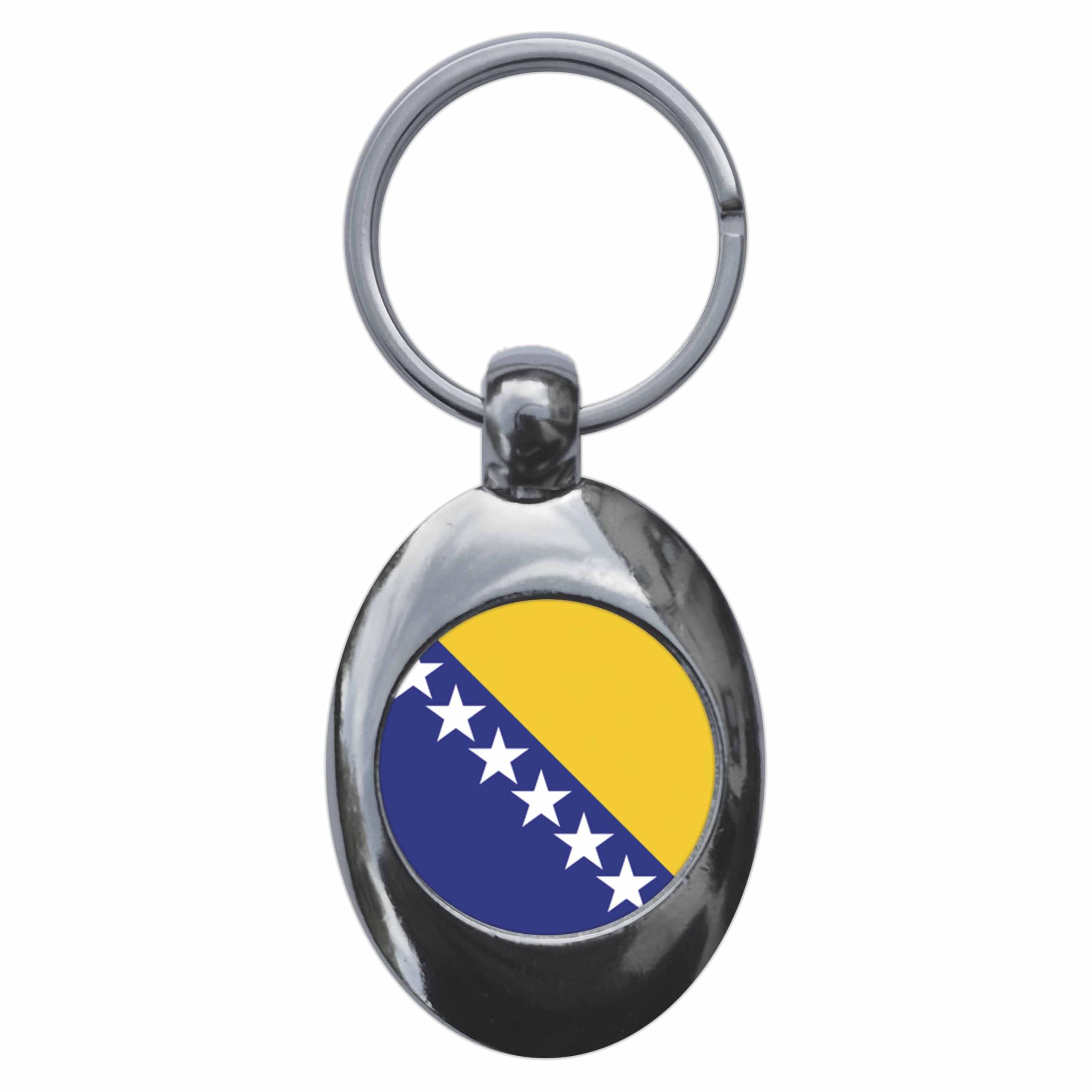 Ozorath Bosnia National Flag Keyring Keychain Key Ring Chain With Trolley Coin