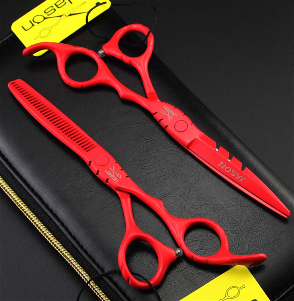 5.5/6.0 Zoll Profi Friseurschere Set japanischen Edelstahl Bartscheren Ausdünnung Schere Männer Frauen Haar Home Use Barber,6.0
