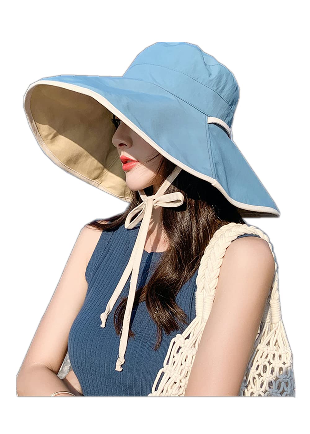 WSLCNWomen's Sunshade Hat To Shield From Ultraviolet Foldable Wide Brim Summer Beach Hat