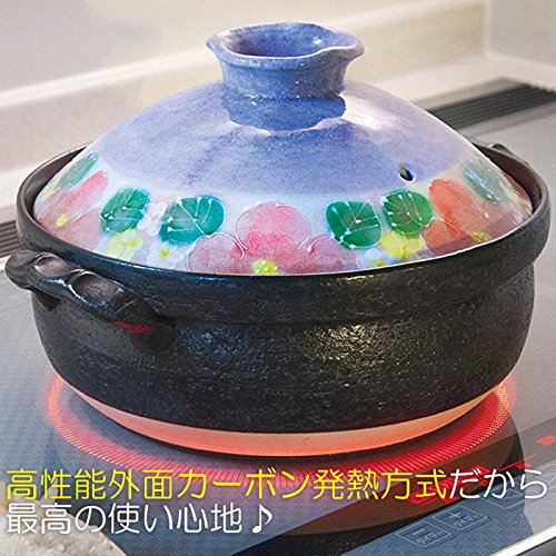 Amazon｜CtoC 萬古焼 （ 1 ～ 2人 用 ） IH 対応 土鍋 6号 雅花化粧