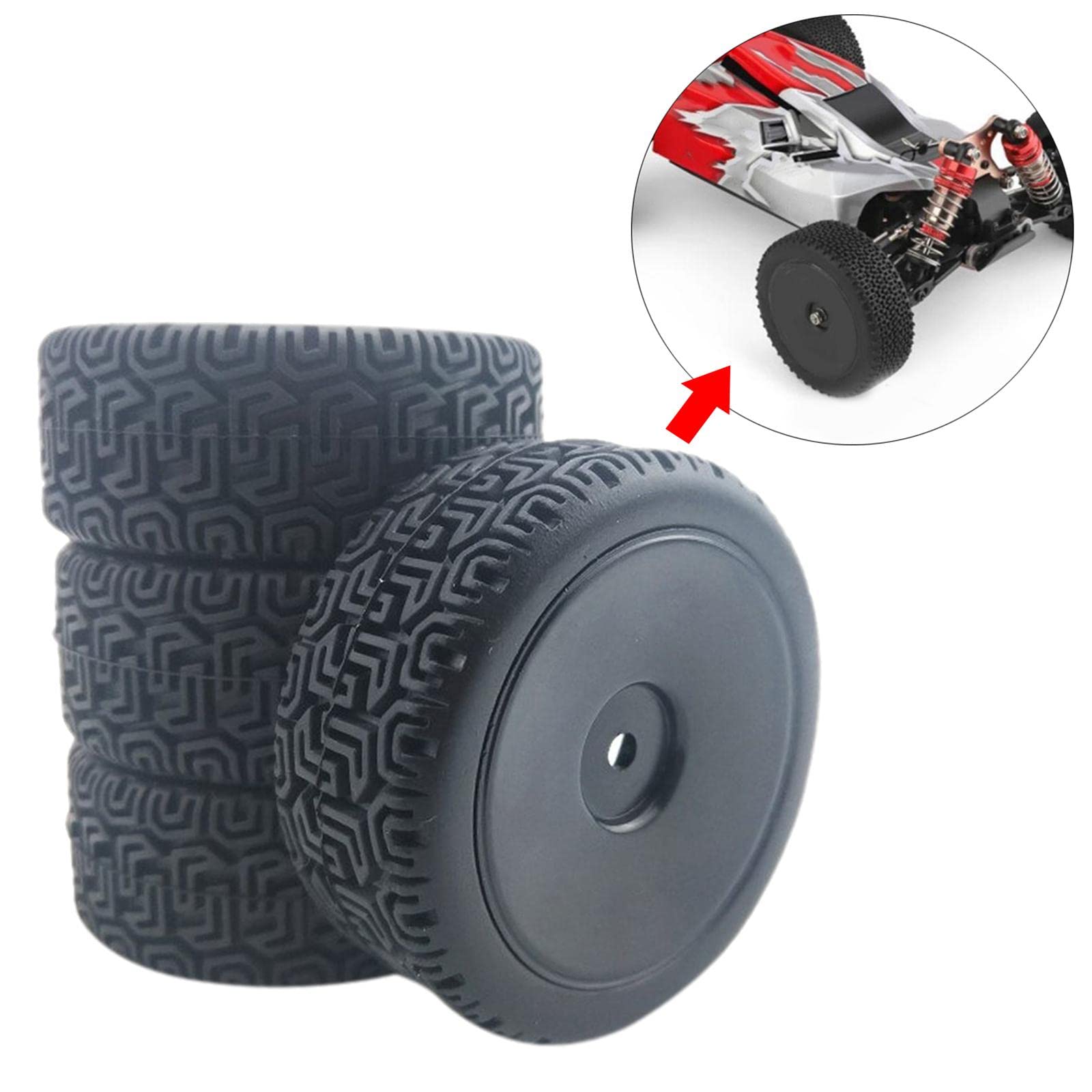 Solido 1 18 4 Pièces Pneus RC Universels En Caoutchouc, Roue De Camion Pour Modèles De Voiture 1:14, 1:16, 1:18, Accessoire De Voiture Jouet De Remplacement Facile U00e0 Installer Avec Une Traxxas Slash