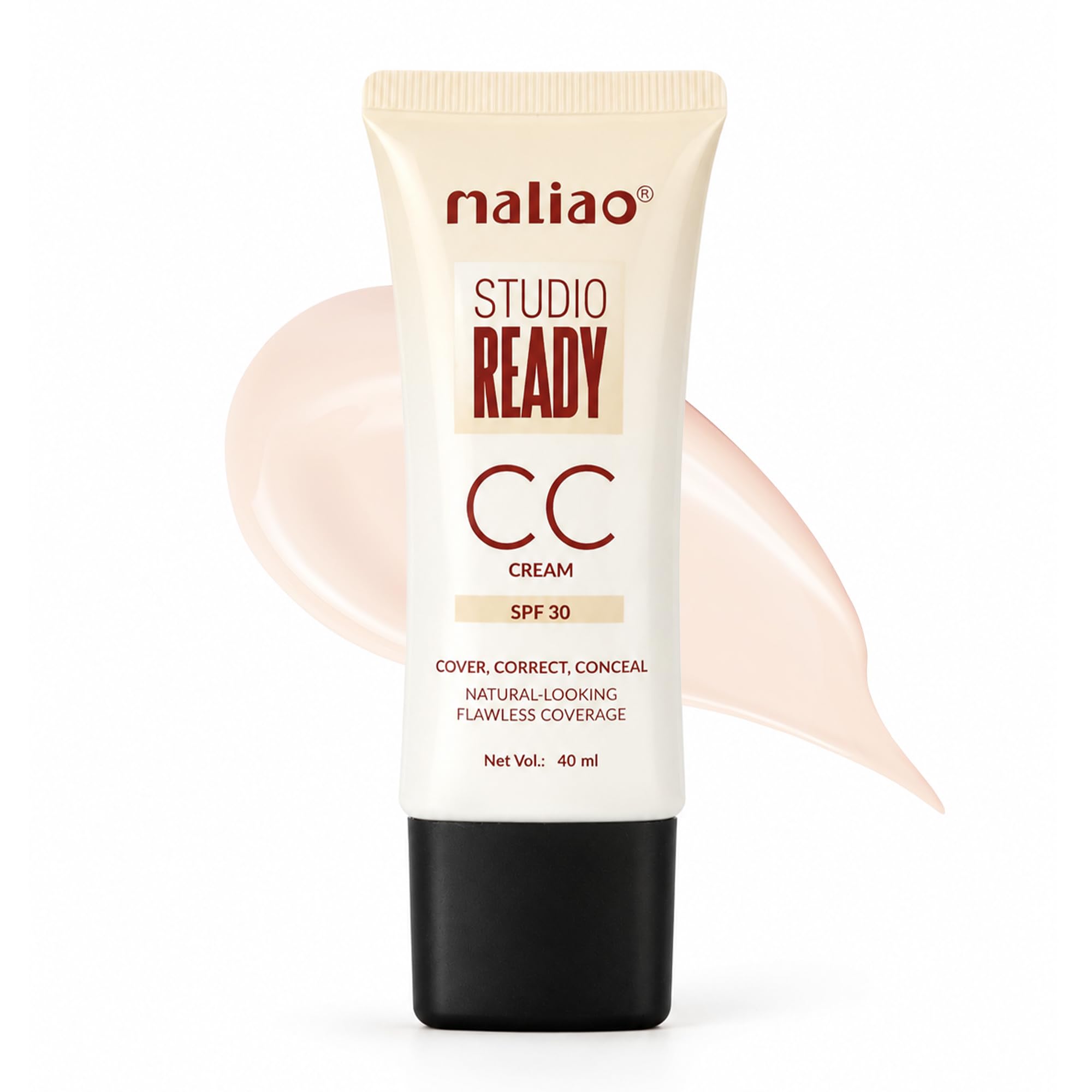 Maliao Camera Ready CC Cream SPF 30 - Dark Spot Correcting | Full Coverage | Brightening & Even Skin Tone | Hydrating & Lightweight Formula | Smooth Finish | Ideal for All Skin Types, White Ivory 40g-image-46