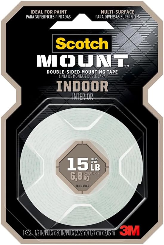 12-Rolls of 1/2" x 80" 3M 11H Scotch-Mount White Indoor Mounting Tape