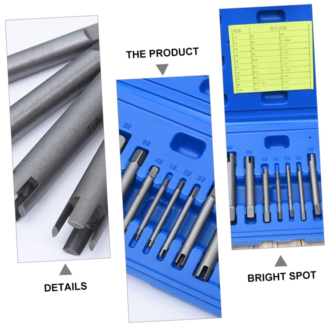 NUOBESTY Set Estrattore di Viti Danneggiate in Lega, Design a 4 Ganasce, 10 Pezzi, per Officina Meccanica e Viti Arrugginite 178 Cacciavite