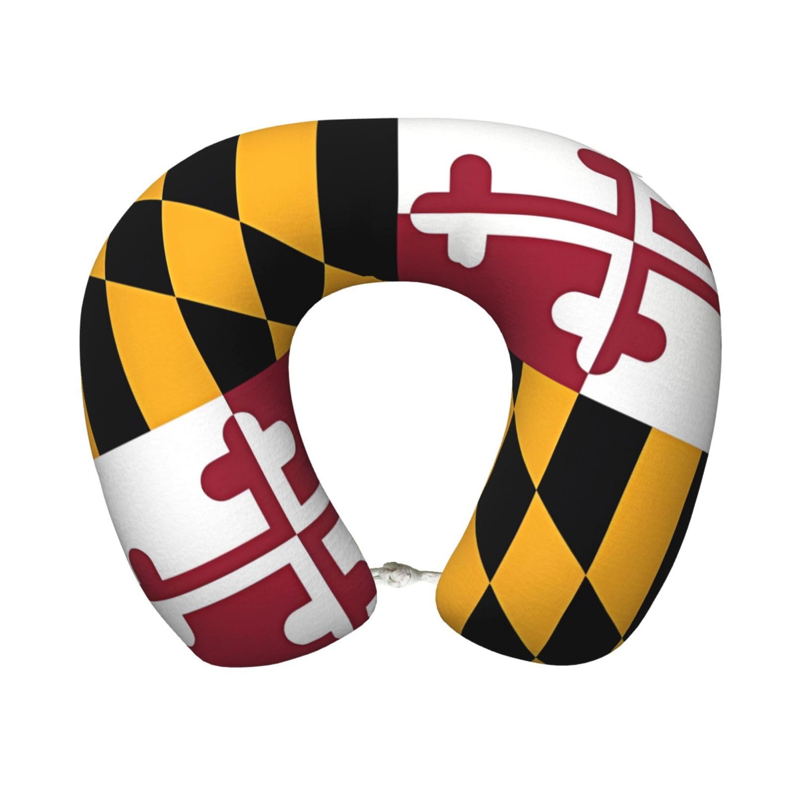 peiyeety Comfortable Flag of Maryland Print Memory Foam Travel Pillow - U-Shaped Neck Support for Trips, Office Naps, and More