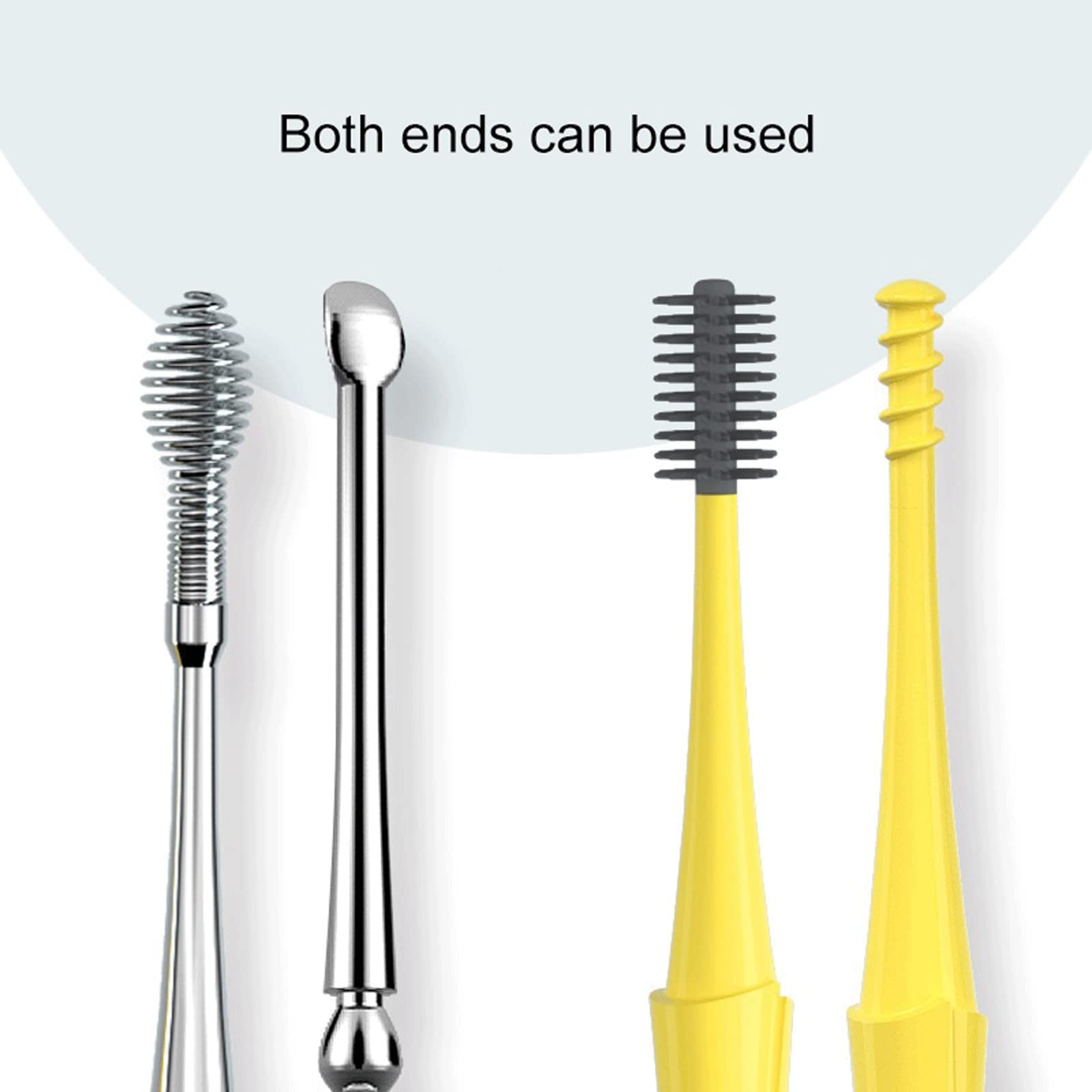 Produits d'élimination du cérumen Cuillère de Cure-Oreille en Spirale en Acier Inoxydable à Double extrémité Nettoyant pour Le Retrait du cé