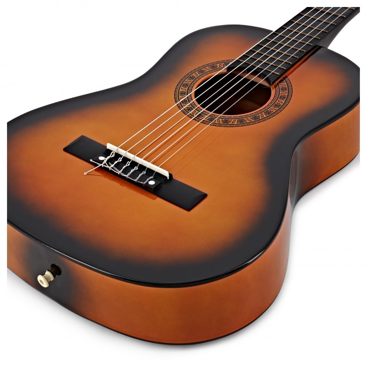 Pack avec Guitare Classique 3/4, Sunburst, par Gear4music | Pour jeunes débutants qui démarrent, tonalité chaude en nylon, housse/accordeur/cordes inclus