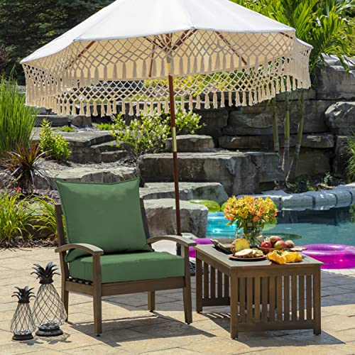 Image of Arden Outdoor Deep Seat Cushion Set (4-Pack), 24 in x 24 in, Weather-Proof, Rain-Proof, Fade Resistant Patio Cushion for Chair, Sofa, and Couch Bright Moss Green Leala