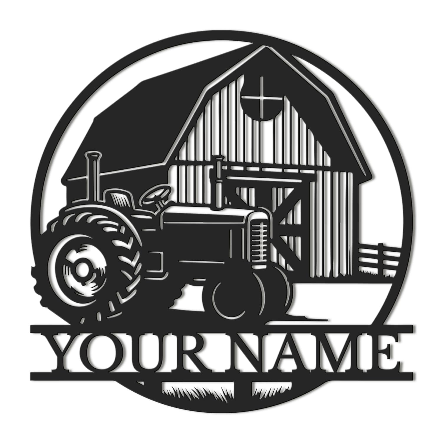 Kissesuu Style-3 Custom Tractor Driver Metal Wall Art,Personalized Farm Tractor Name Sign, Home Decor Farm Truck Decoration Birthday Gift For Farmer,Black Metal Wall Art Decor,Custom Your Name Signs (Style-3)
