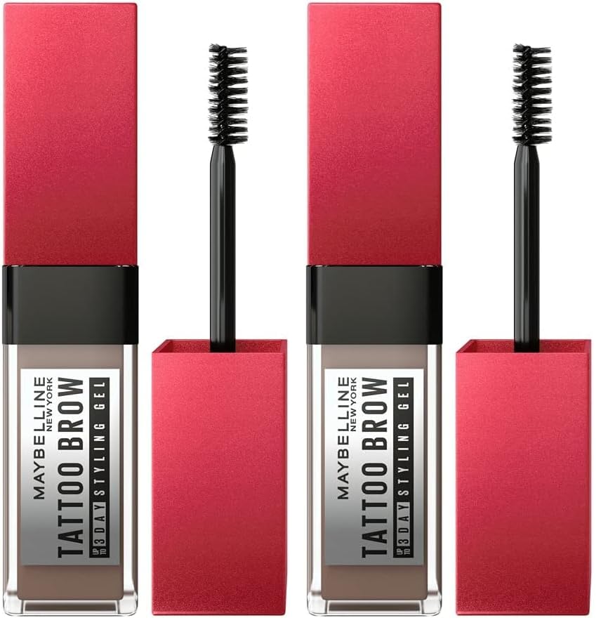 Image of Maybelline Tattoo Brow 3 Day Styling Brow Gel, Medium Brown (Pack of 2)