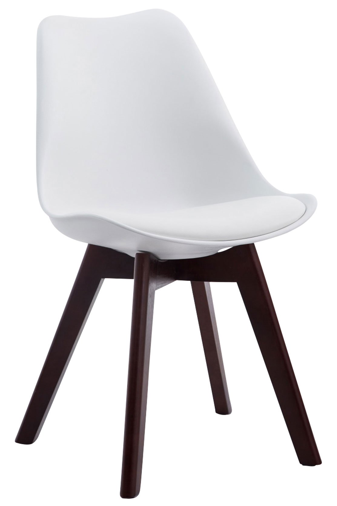 CLP Chaise Retro Design Borneo V2 Similicuir I Chaise Visiteur Pieds en Bois I Dossier Et Assise Rembourrés I Chaise Style Scandinave, Couleur:Vert, Couleur du Cadre:Natura
