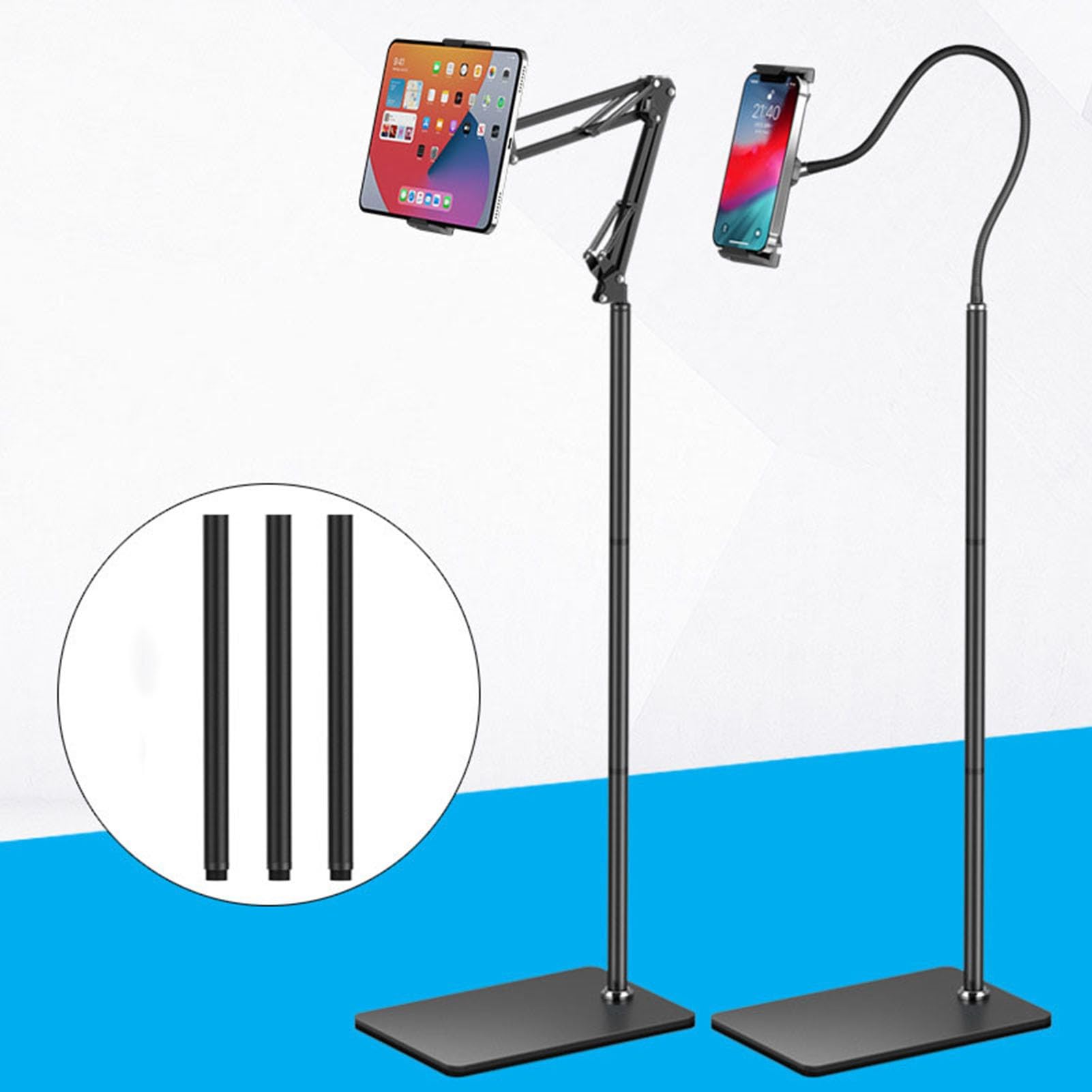 Tablet Bodenständer, Verstellbarer Universeller 360 Grad Drehbarer Tablet-Halter Aus Metall, Geeignet Für Wohnzimmer, Schlafzimmer, Universal Clip Für Mobiltelefone Und Tablets: 15–22cm ( Size : 30*20