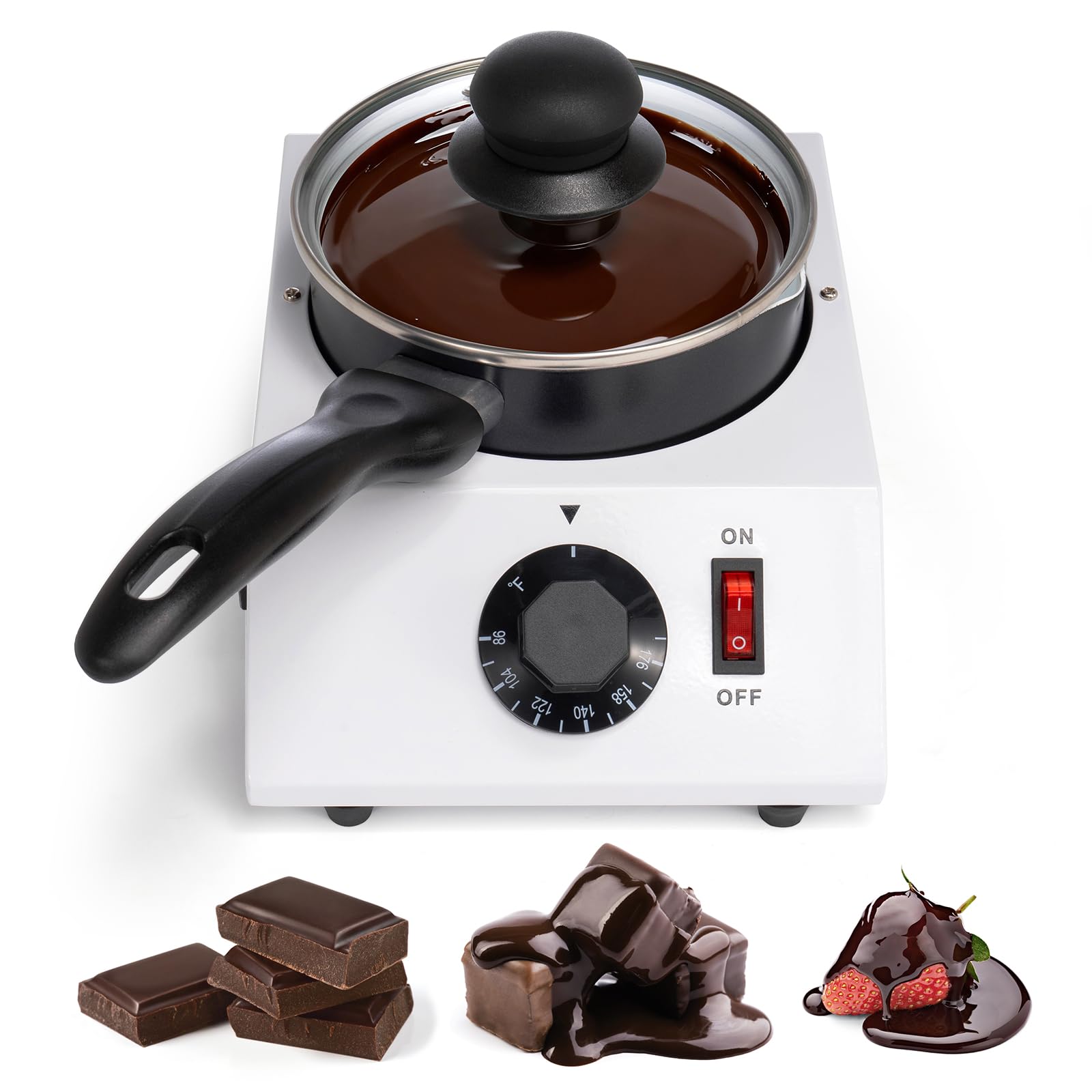 Chocolate Melting Pot Chocolate Melter Pot 40W Chocolate Warmer for Melting Chocolate, Chocolate Tempering Machine for Home, Electric Chocolate Fountain Machine for Chocolate Melts