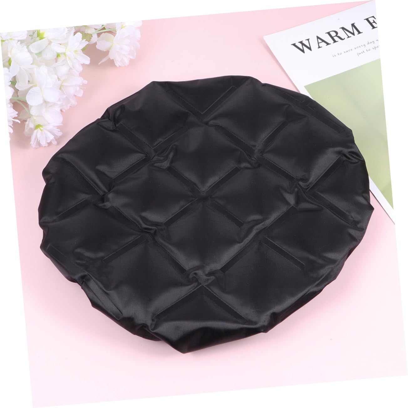 Healeved Gorro Térmico Cabello Negro Gel y Tela, Calentamiento por Microondas para Uso en Casa y Salones Profesionales, Reduce Teñido