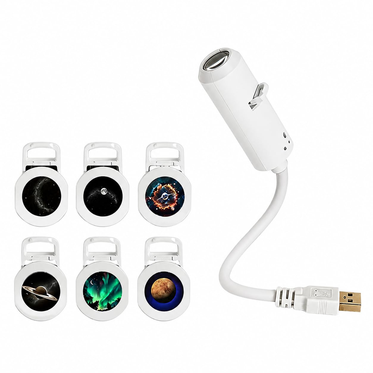 Hd Smart Dynamic 5D Holographic Night Light Projector,Plug and Play,6 Film
