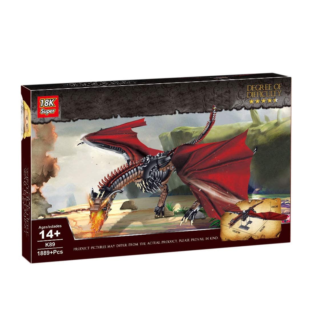 Amazon.co.jp: ドラゴンビルディングキット、1889Pieces Ice Dragon