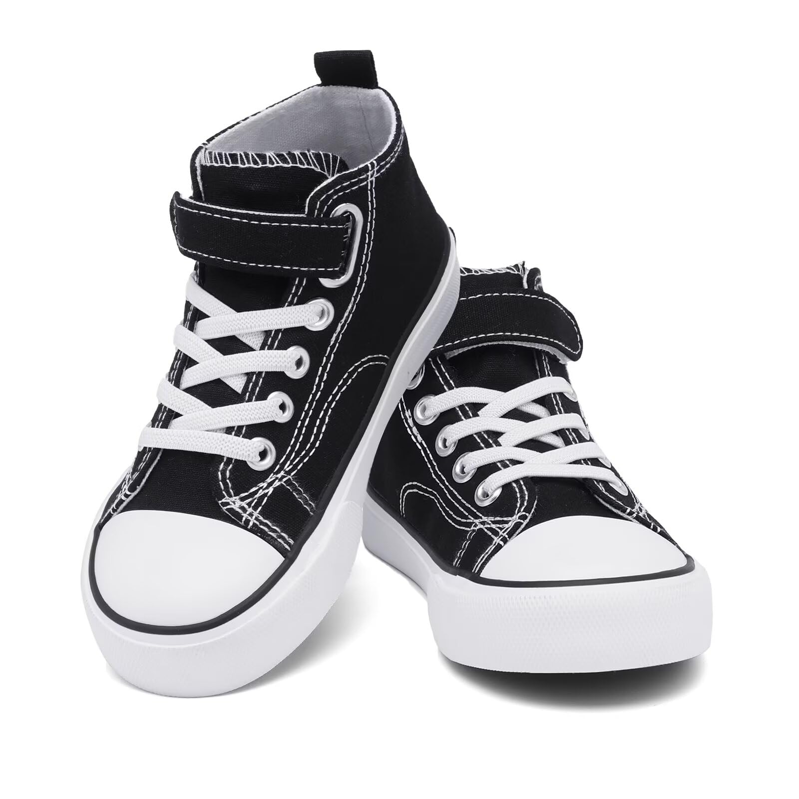 AOVOG Toddler Canvas Shoes Girls High Top Sneakers Little Big Kids Boys Walking Cushioned Shoes Toddler 8-Big Kid 3