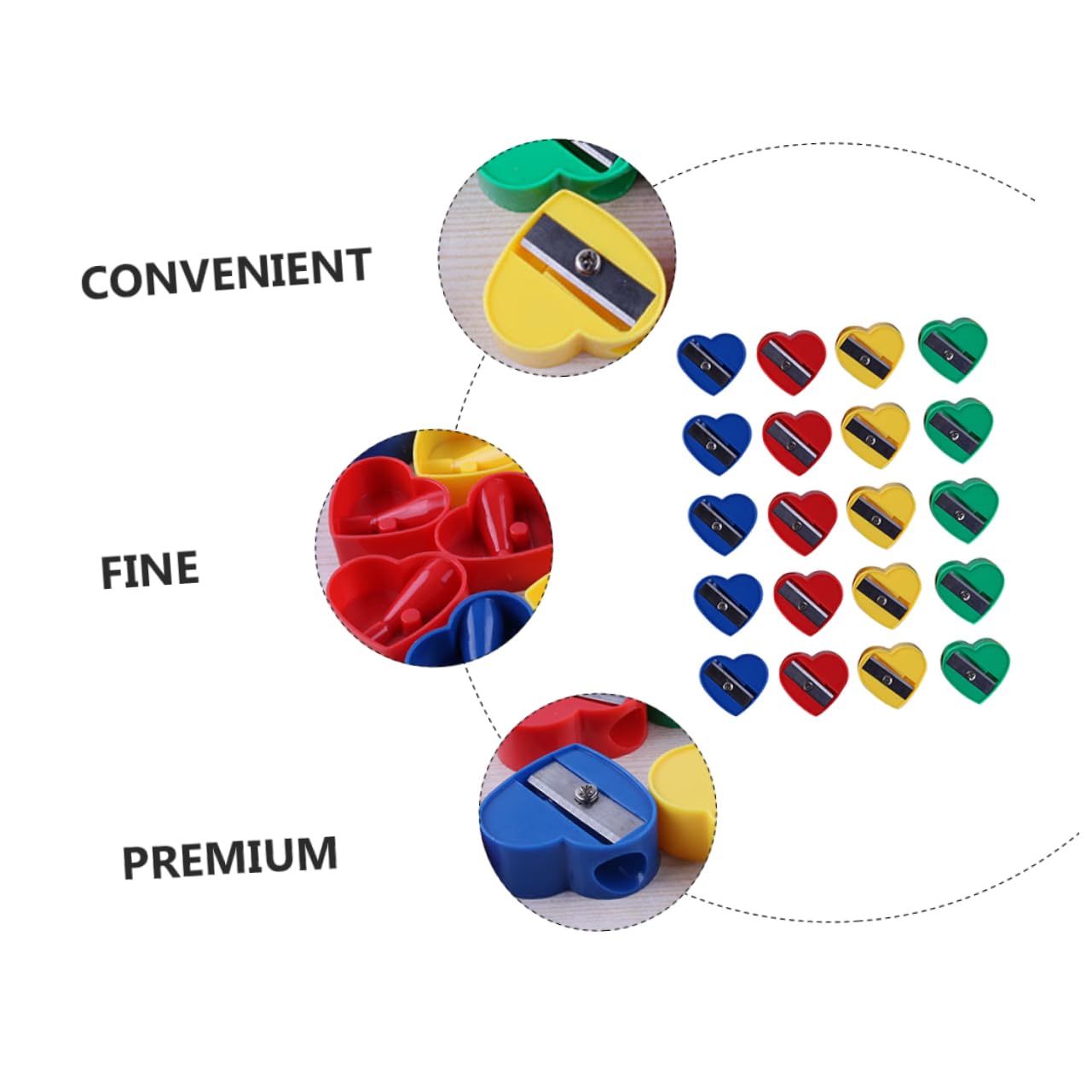 ARTIBETTER 60pcs Heart Shape Makeup Pencil Sharpener Brow Pencil Sharpen Tool Eyeliner Sharpener